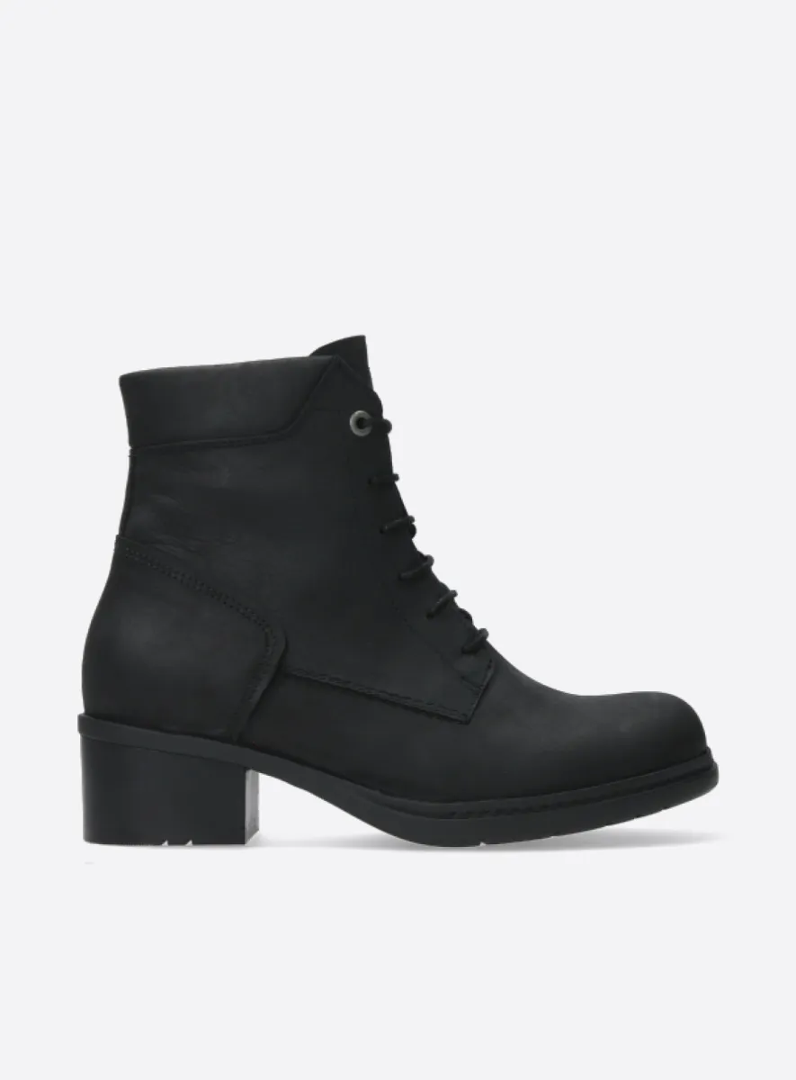 Wolky Edson - black nubuck Biker boots for women