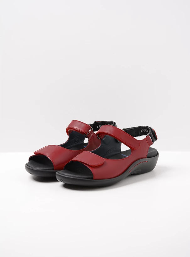 wolky sandals 01300 salvia 30500 red leather front