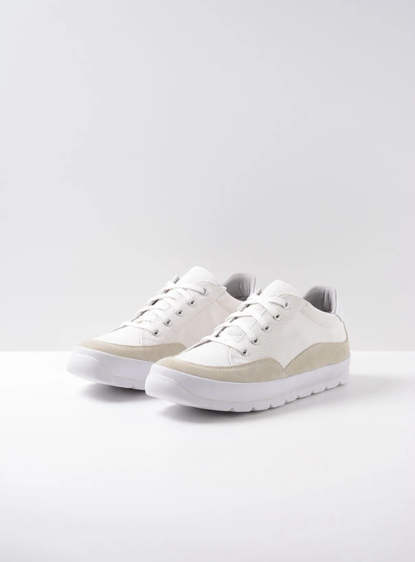 wolky low lace up shoes 01425 babati 94116 ice white canvas suede front