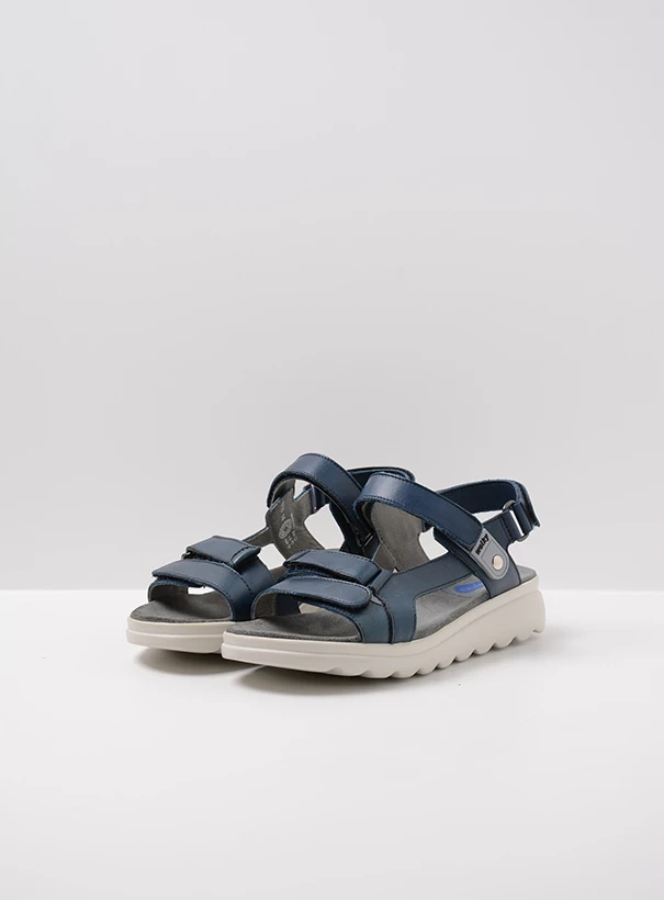 wolky sandals 01525 mile 50800 blue leather front