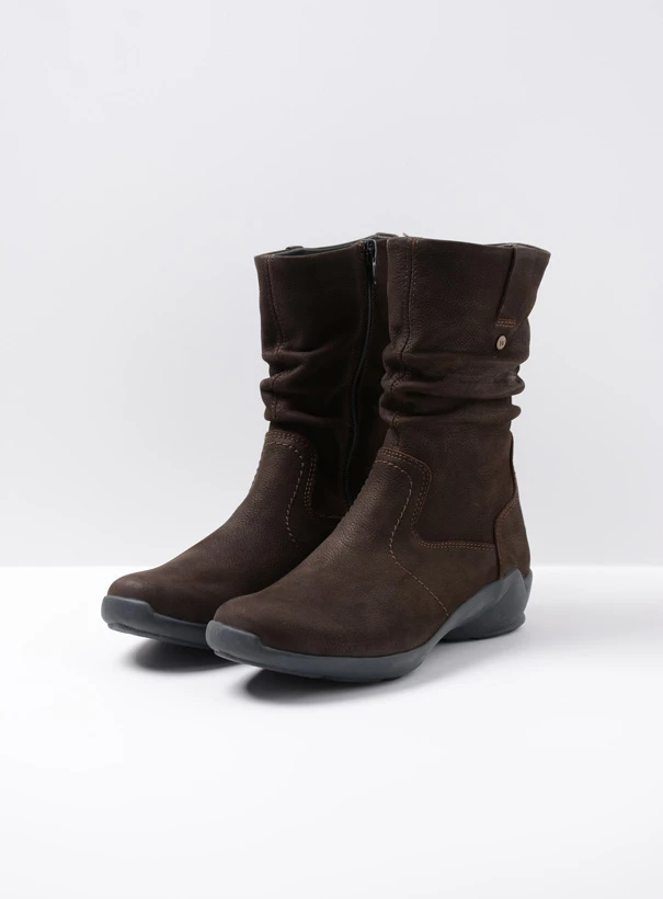 wolky mid calf boots 01572 luna 11302 brown nubuck front