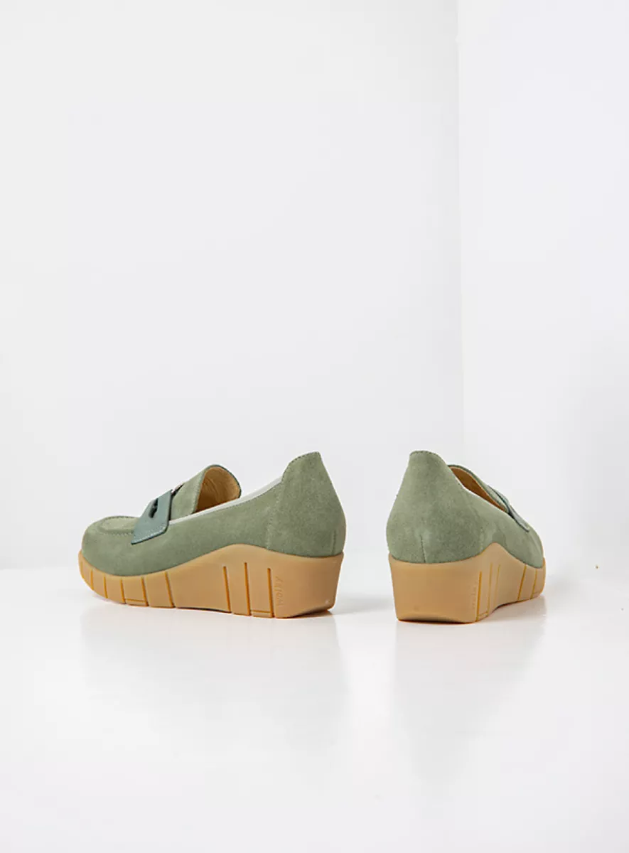 Wolky SS26 01786 Augusta 40717 sage green suede