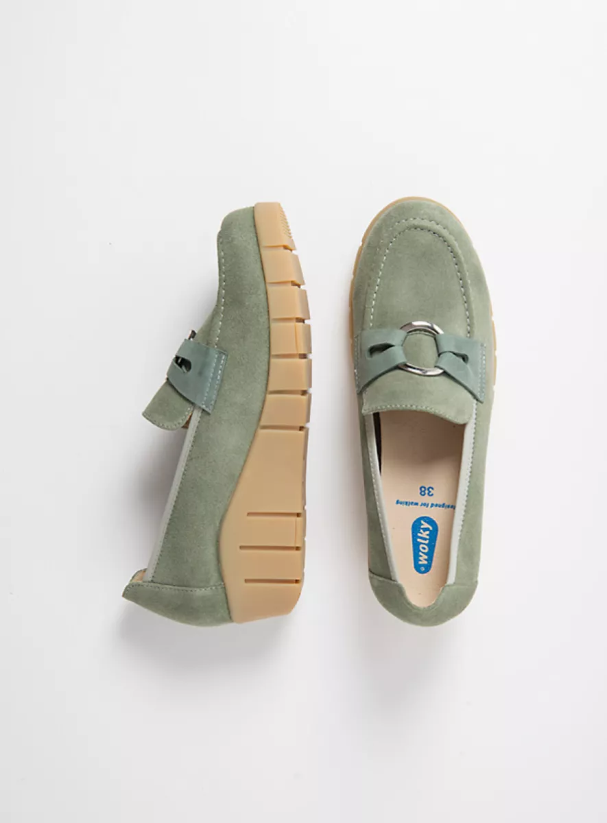 Wolky SS26 01786 Augusta 40717 sage green suede