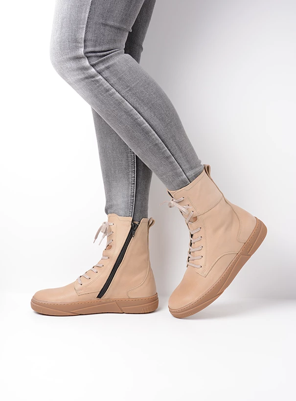 wolky high lace up shoes 02083 check 12125 safari nubuck detail
