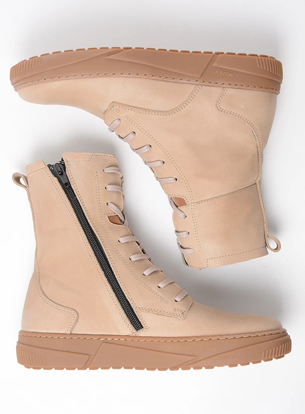 wolky high lace up shoes 02083 check 12125 safari nubuck top