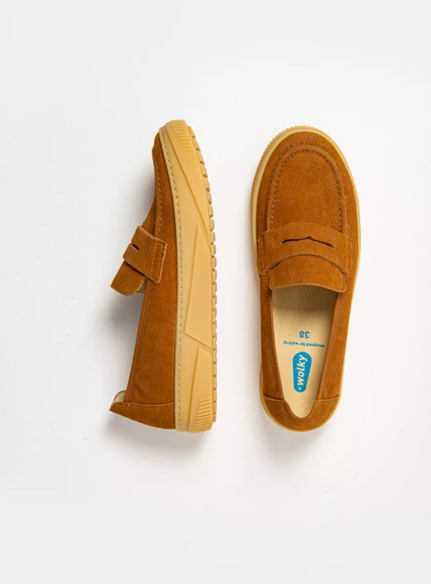 Wolky Slipons 02085 Lumari F2F 87410 tobacco vegan biocare