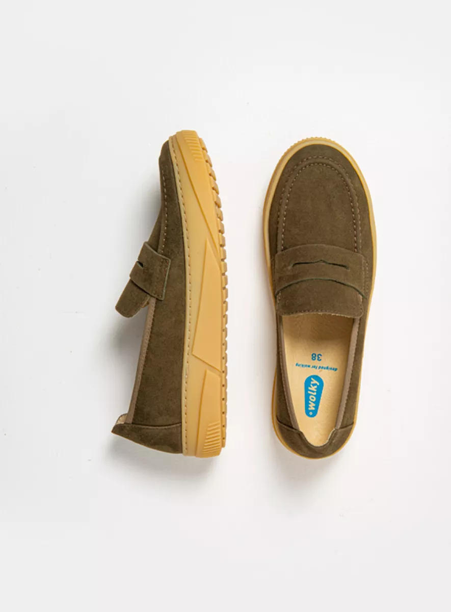 Wolky Slipons 02085 Lumari F2F 87710 olive vegan biocare