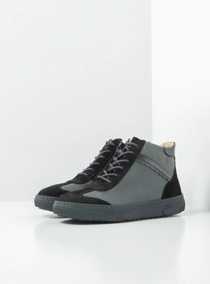 Wolky Sapri - black suede combi Lace up boots for women