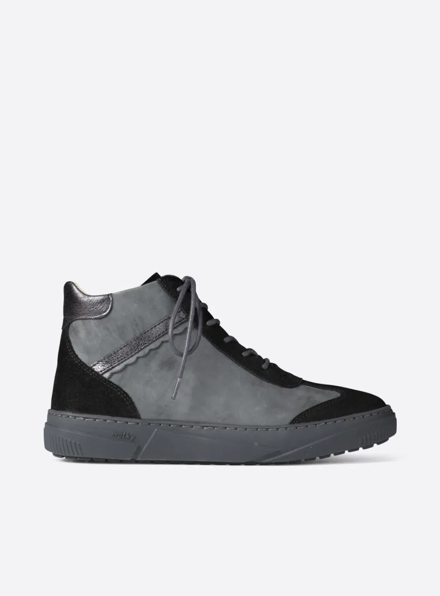 Wolky Sapri - black suede combi Lace up boots for women