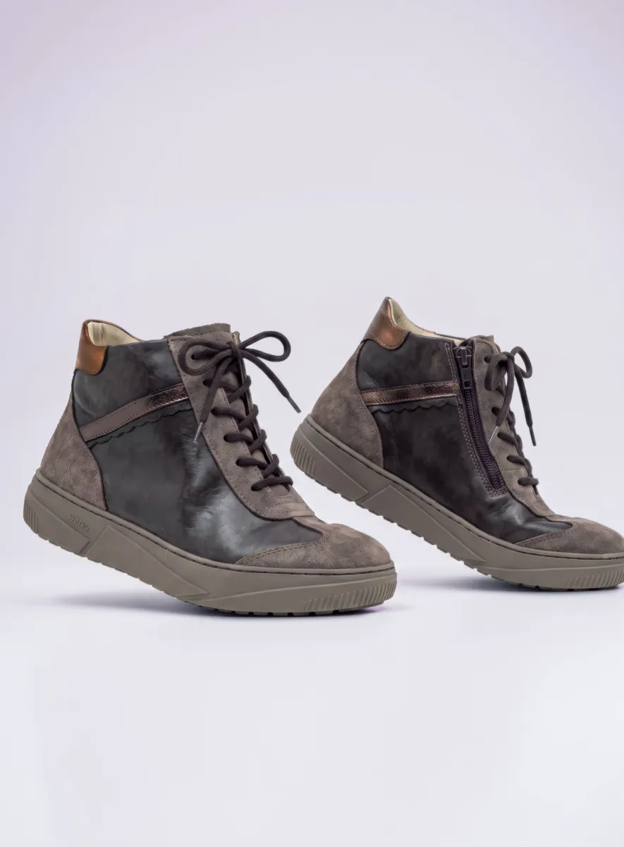 Wolky Sapri - lead suede combi Lace up boots for women