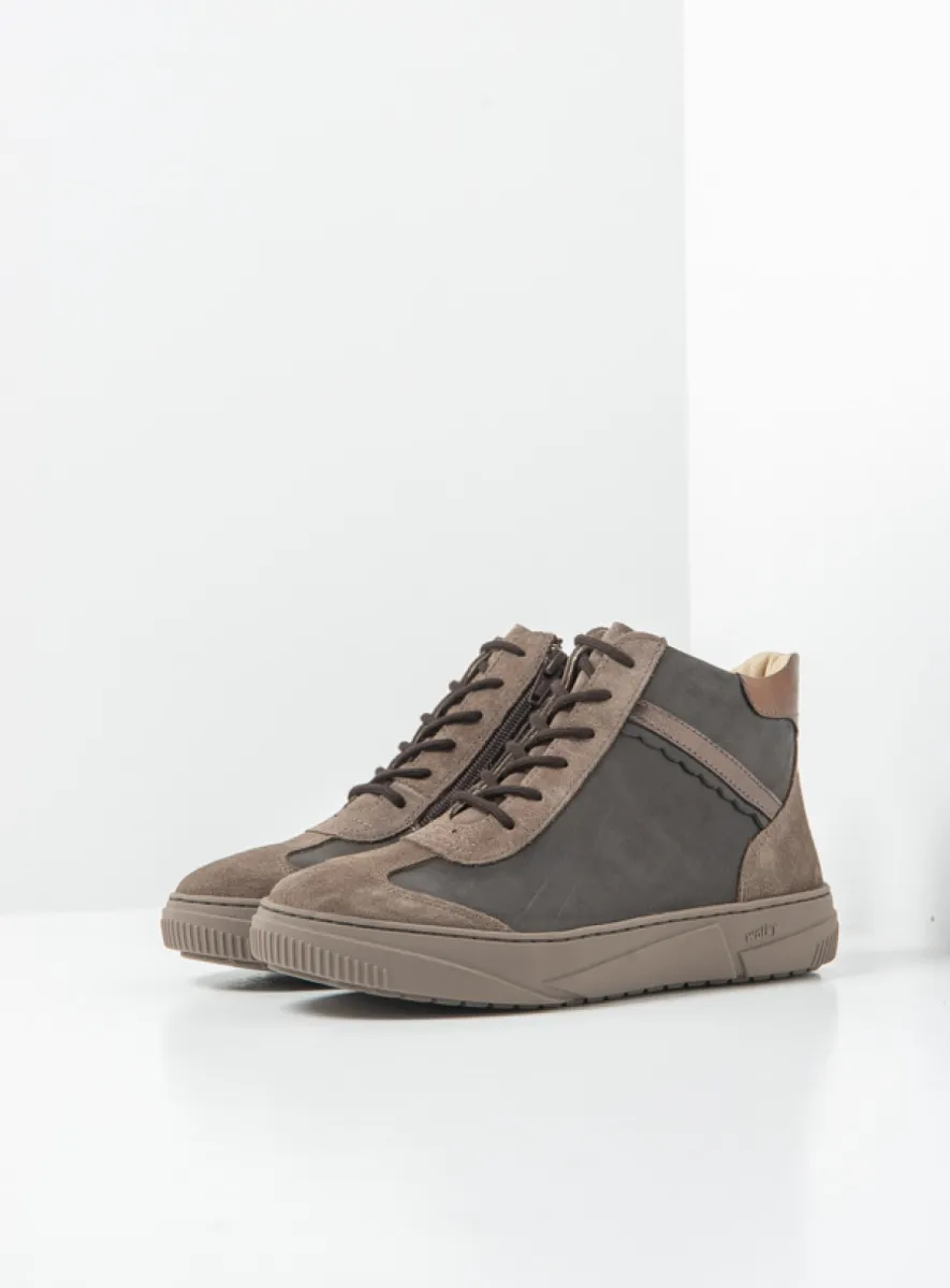 Wolky Sapri - lead suede combi Lace up boots for women