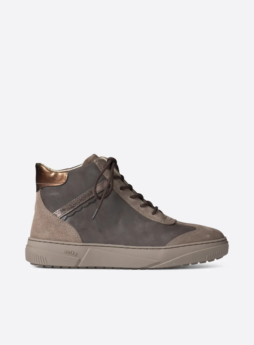 Wolky Sapri - lead suede combi Lace up boots for women