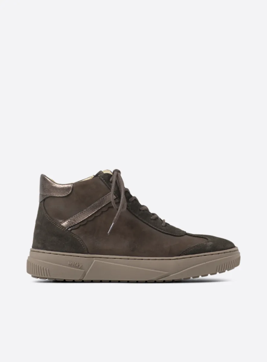 Wolky Sapri - brown suede combi Lace up boots for women