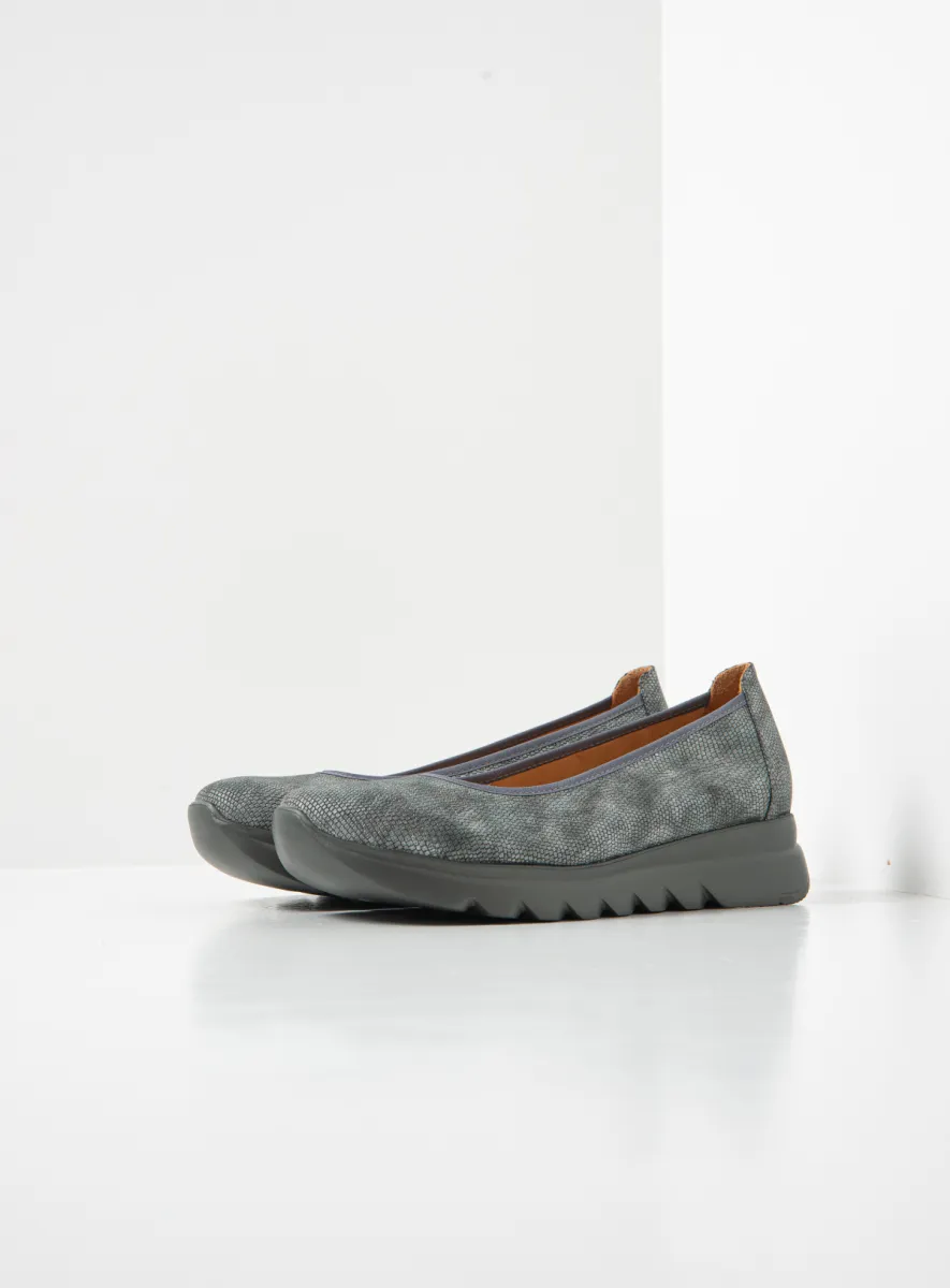 Wolky Snallerina F2F - anthracite vegan biocare Arch support shoes for women