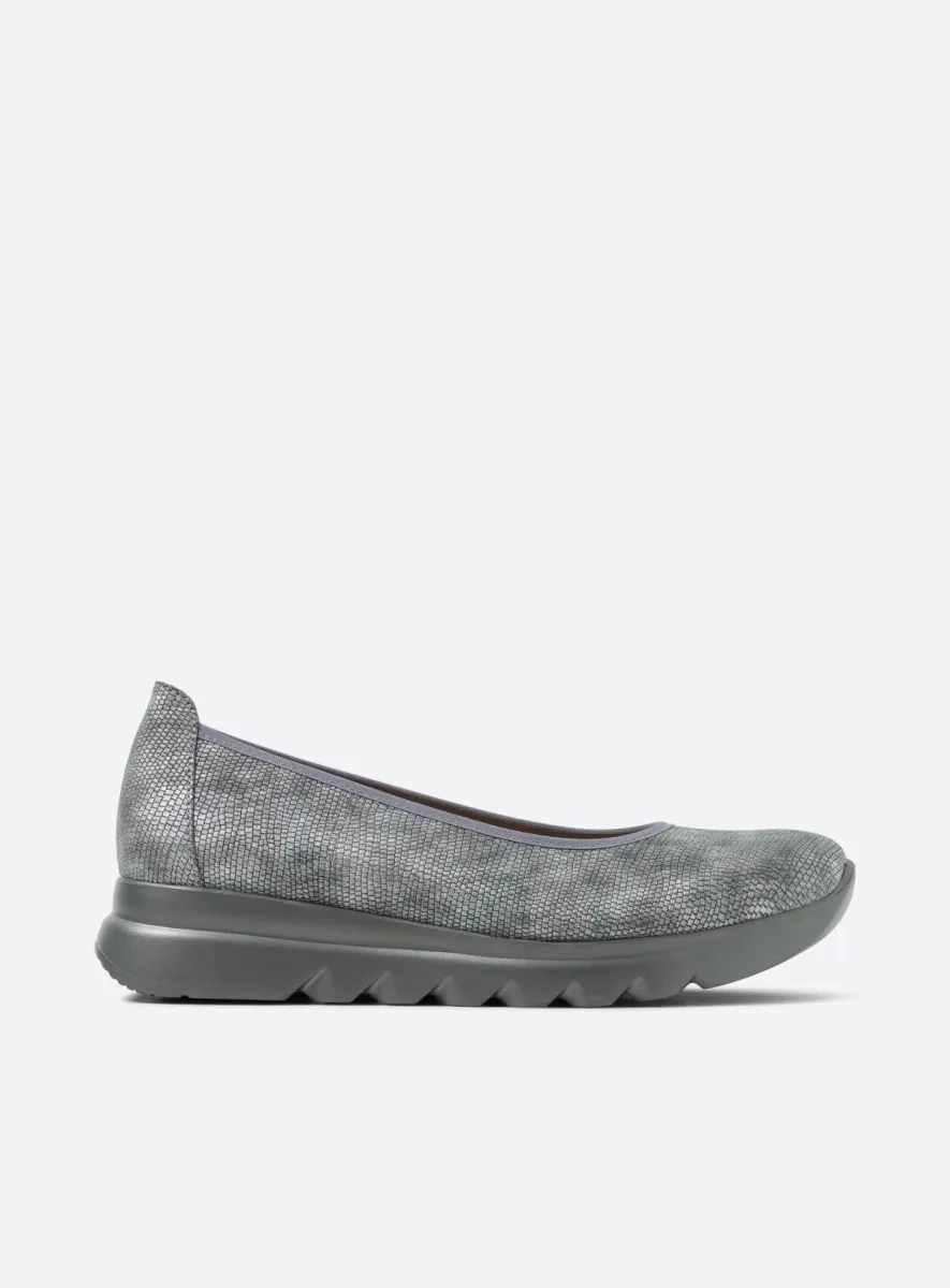Wolky Snallerina F2F - anthracite vegan biocare Arch support shoes for women