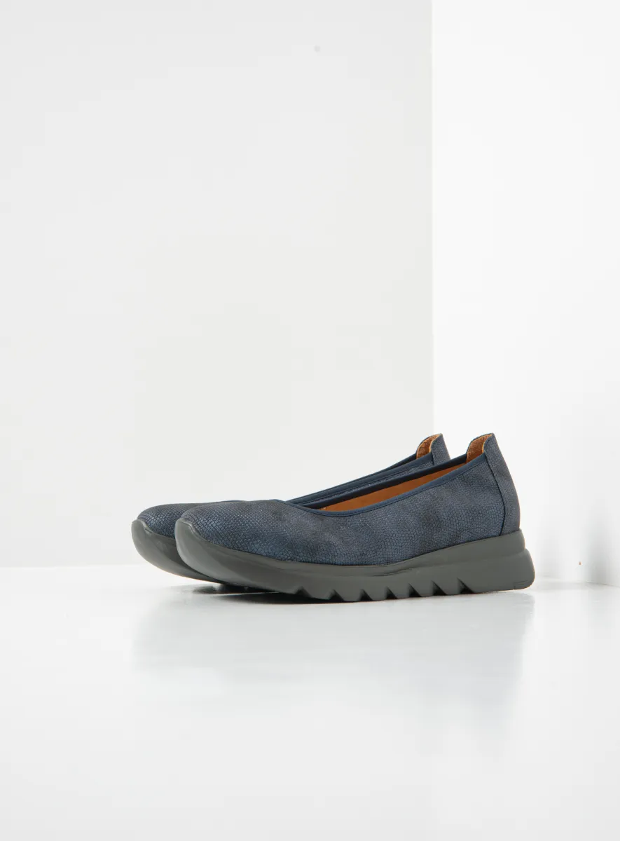 Wolky Snallerina F2F - blue vegan biocare Arch support shoes for women