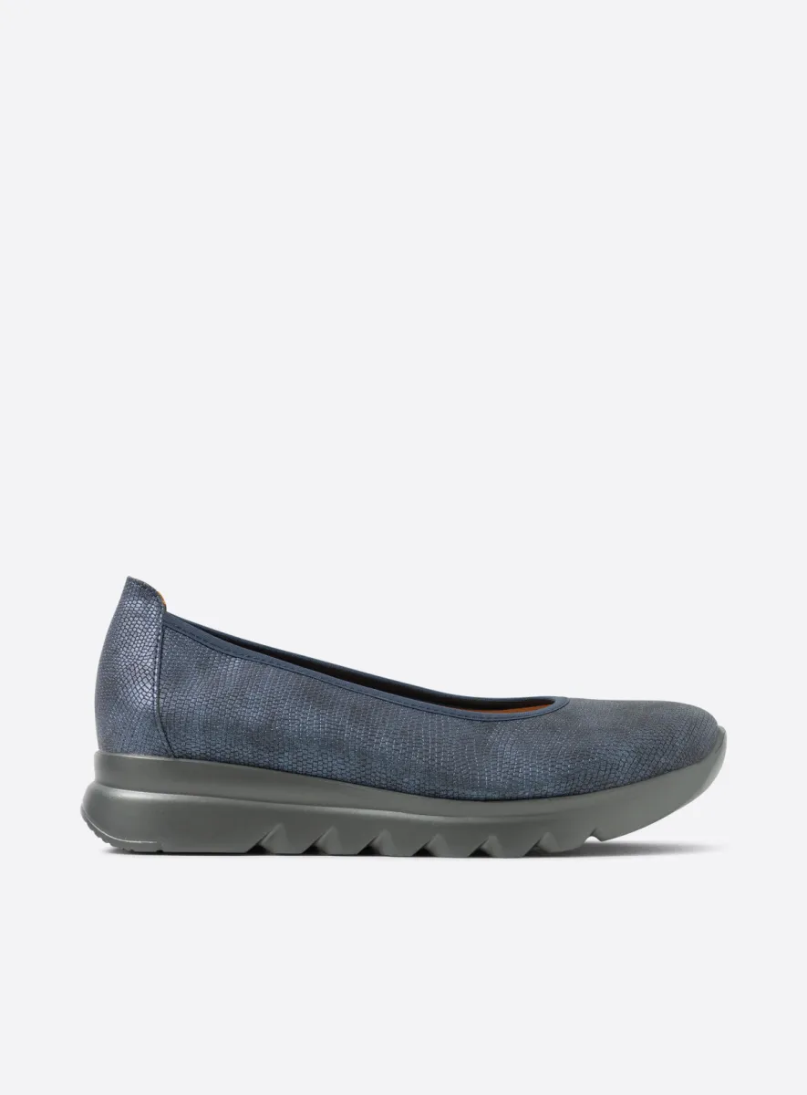 Wolky Snallerina F2F - blue vegan biocare Arch support shoes for women