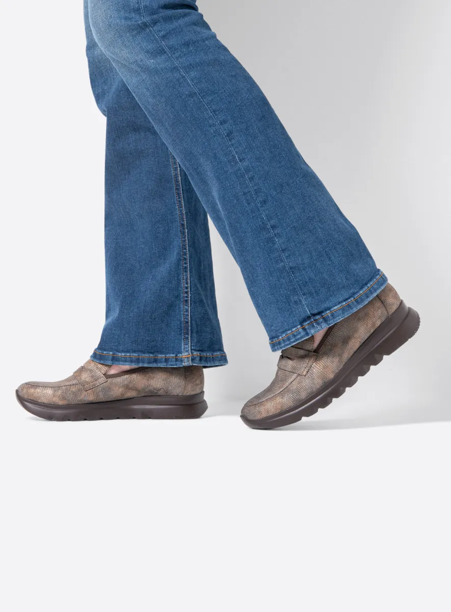 Wolky Slipons 02127 Snoafer F2F 83300 brown metallic vegan biocare