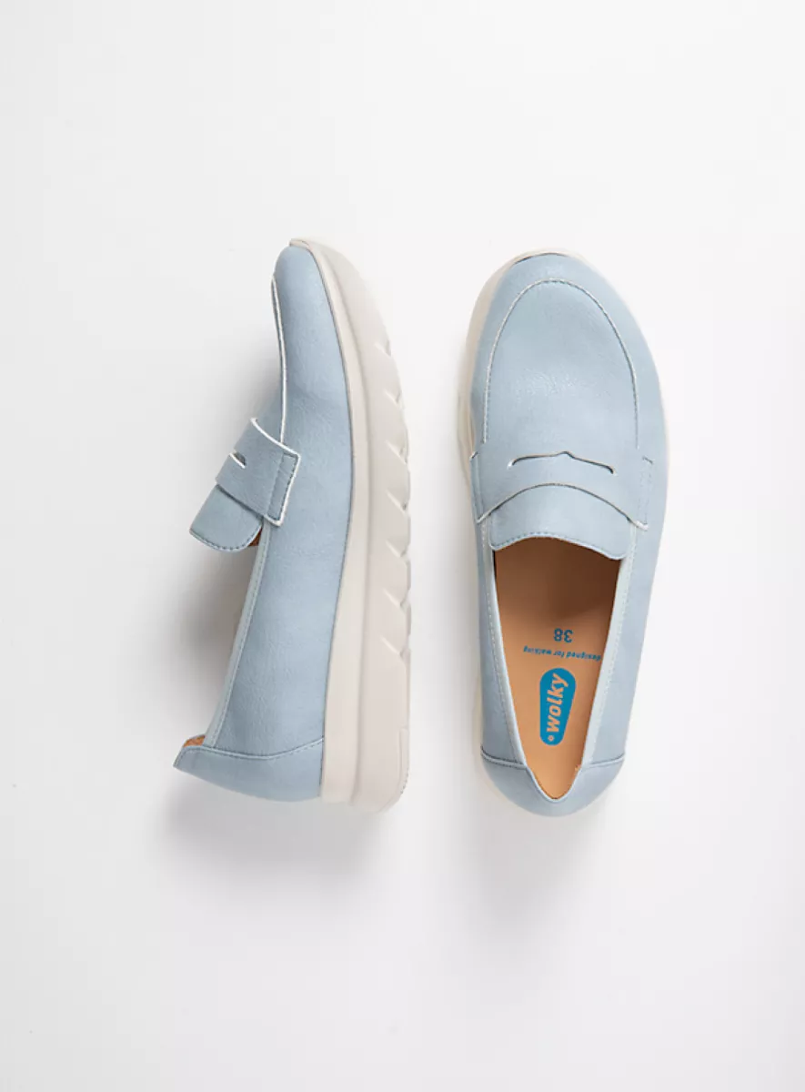 Wolky Slipons 02127 Snoafer F2F 86876 foggy blue vegan biocare