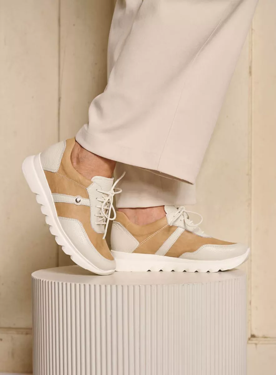 Wolky Trainers 02132 Sneaker S2F 71380 sand combi stretch leather