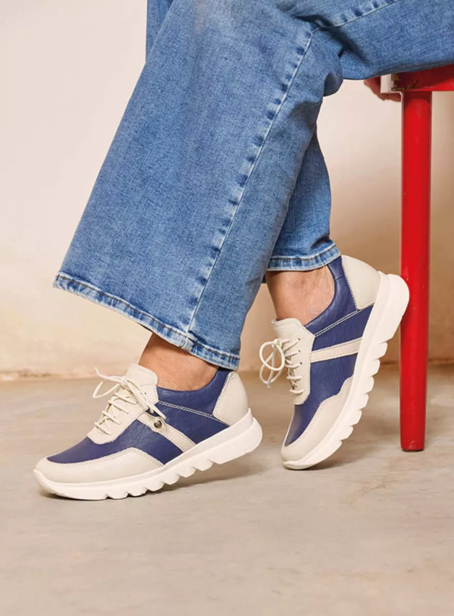 Wolky Trainers 02132 Sneaker S2F 71840 light blue combi stretch leather