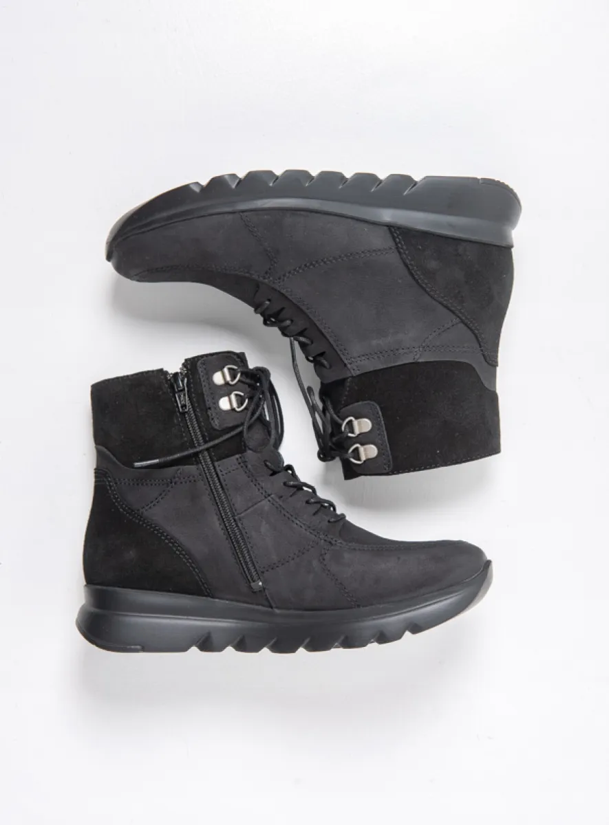 Wolky Lace up boots 02135 Grenada HV 12000 black nubuck