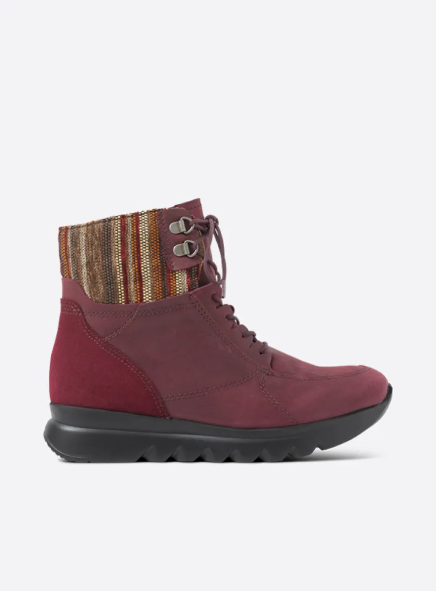 Wolky Grenada HV - burgundy nubuck Arch support shoes for women