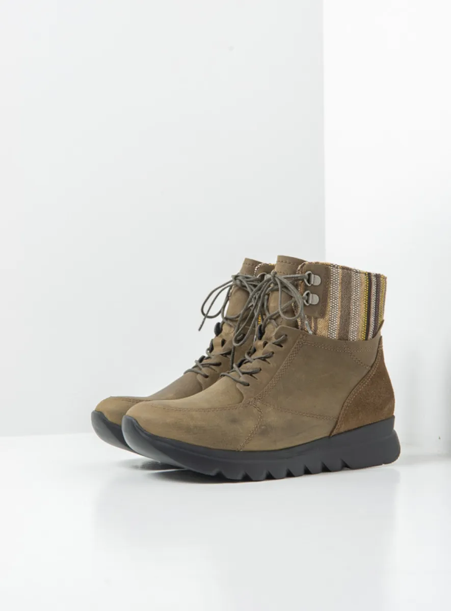 Wolky Grenada HV - olive nubuck Arch support shoes for women