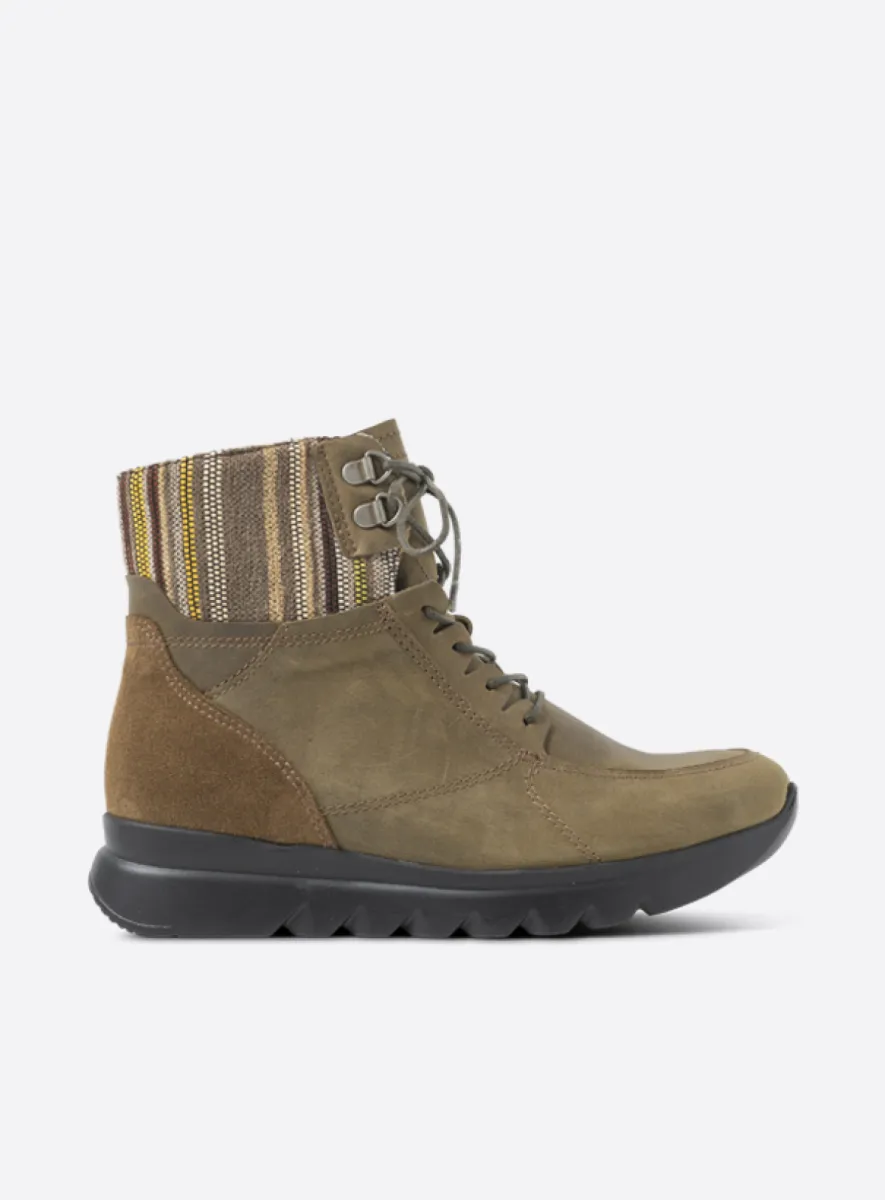 Wolky Grenada HV - olive nubuck Arch support shoes for women