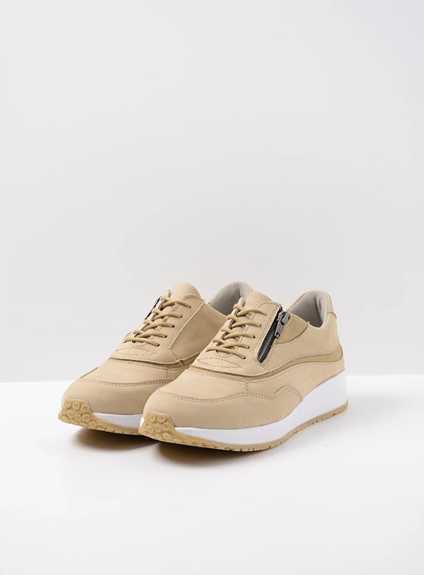 wolky low lace up shoes 02278 sprint 11390 beige nubuck front