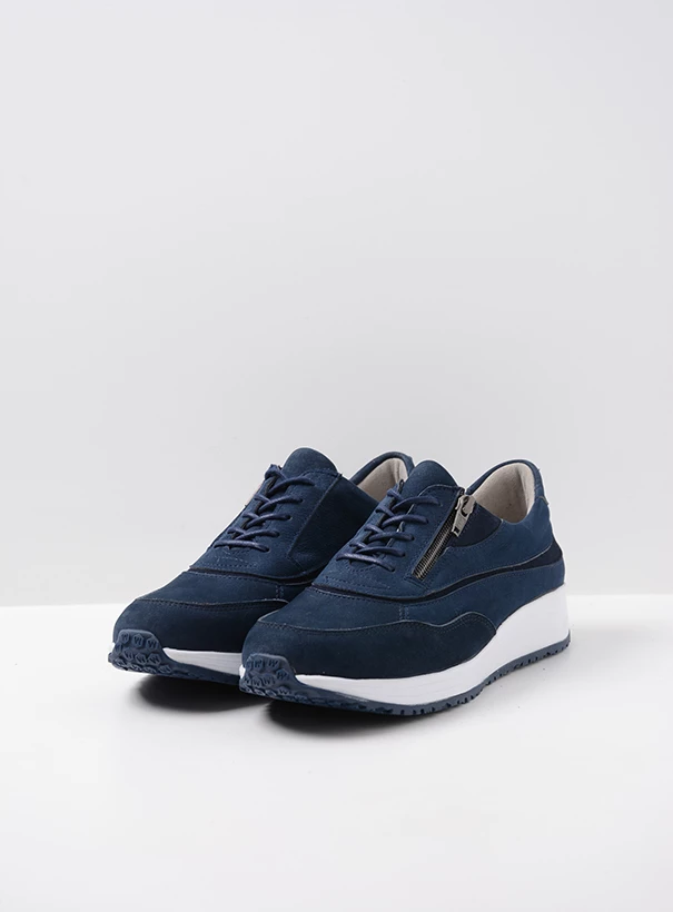 wolky low lace up shoes 02278 sprint 11820 denim nubuck front