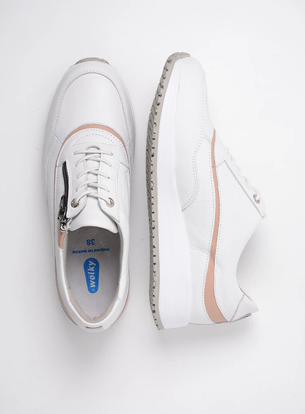 Buy your Wolky Sprint white nude leather shoes online Wolky