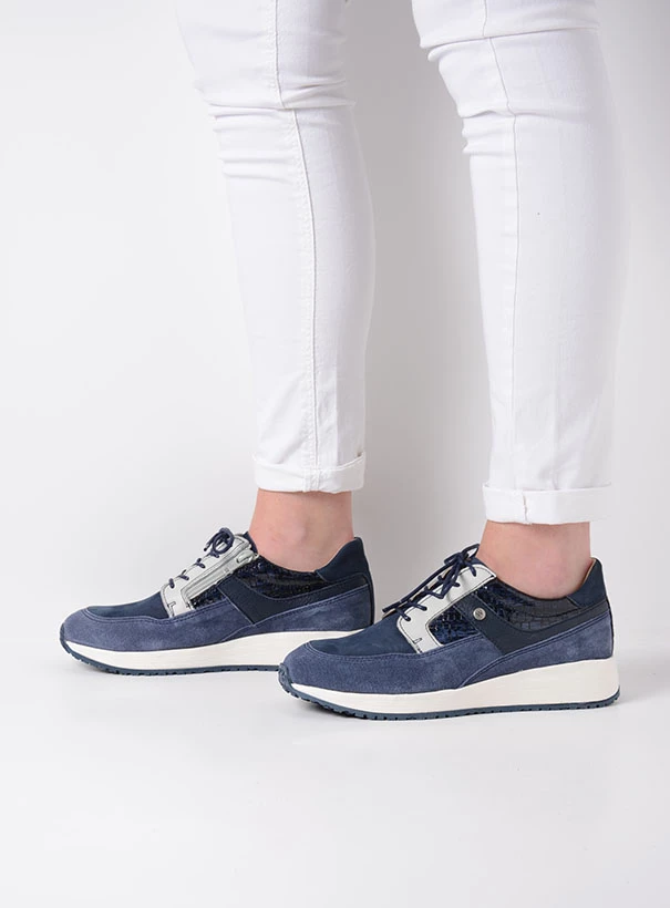 wolky low lace up shoes 02279 hammer 91820 denim combi leather detail