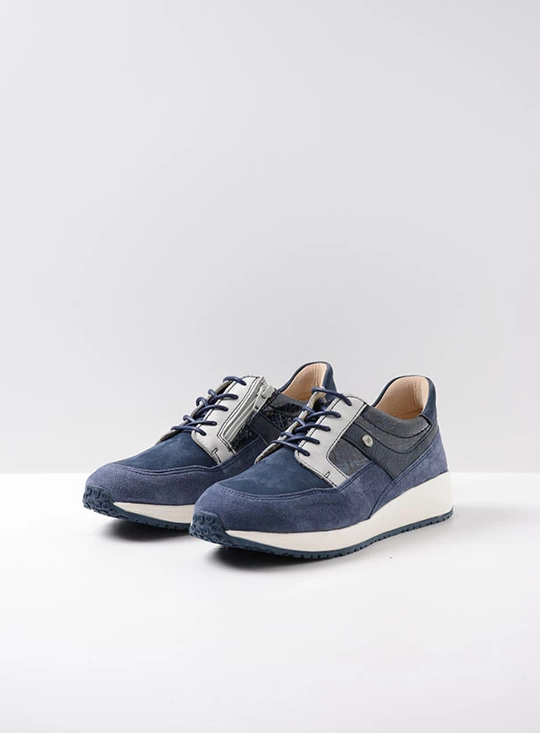 wolky low lace up shoes 02279 hammer 91820 denim combi leather front