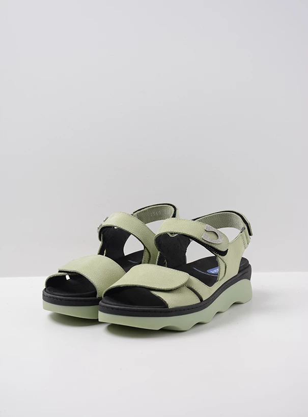 wolky sandals 02350 medusa 11706 light green nubuck front