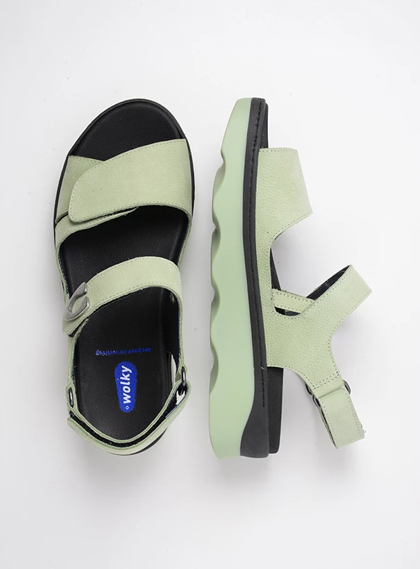 wolky sandals 02350 medusa 11706 light green nubuck top