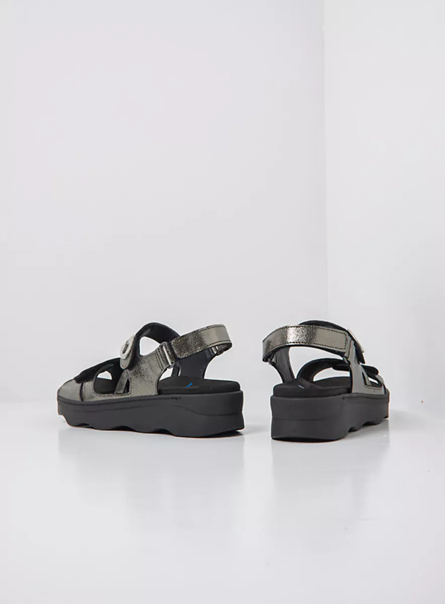 Wolky Sandals 02350 Medusa 23301 carbon metallic leather