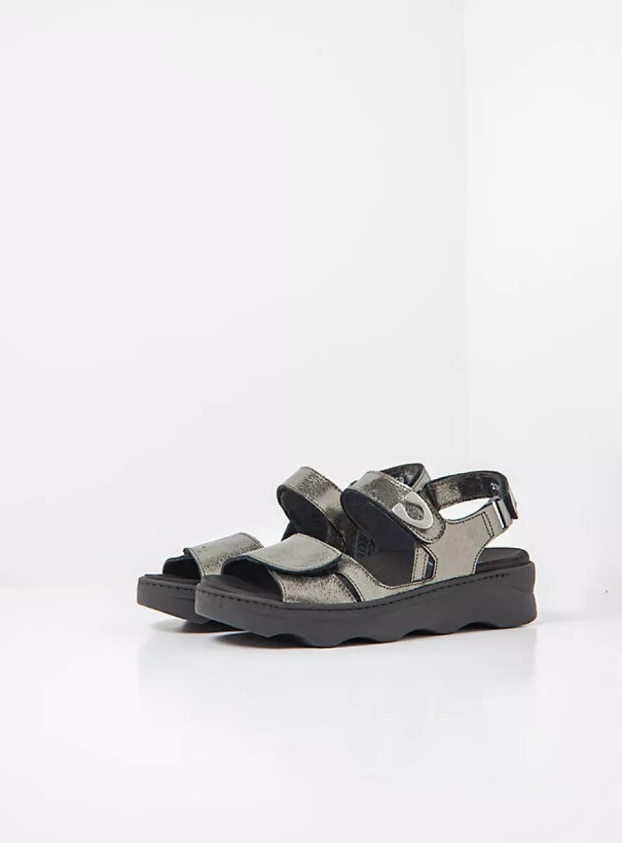 Wolky Sandals 02350 Medusa 23301 carbon metallic leather