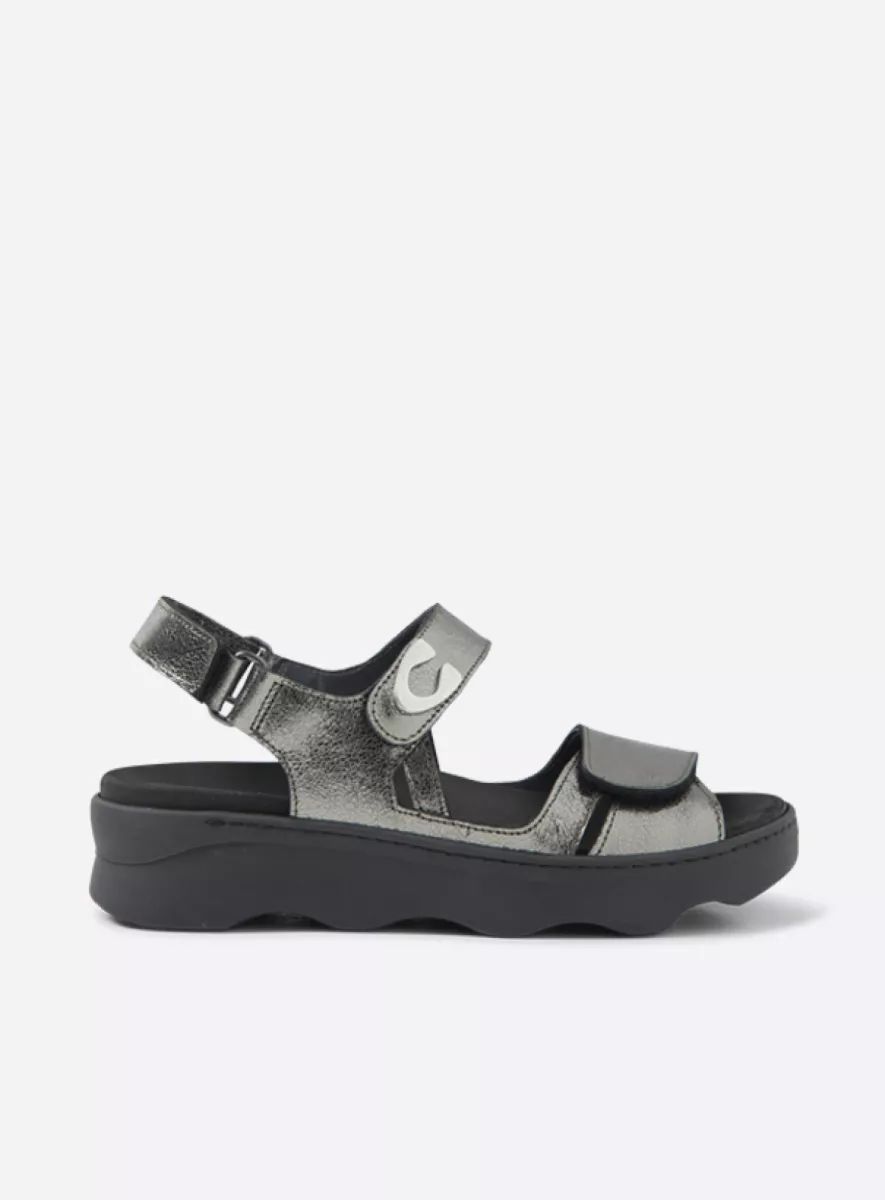 Wolky Sandals 02350 Medusa 23301 carbon metallic leather