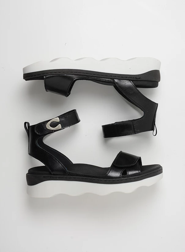 wolky sandals 02351 plata 33010 black white leather top