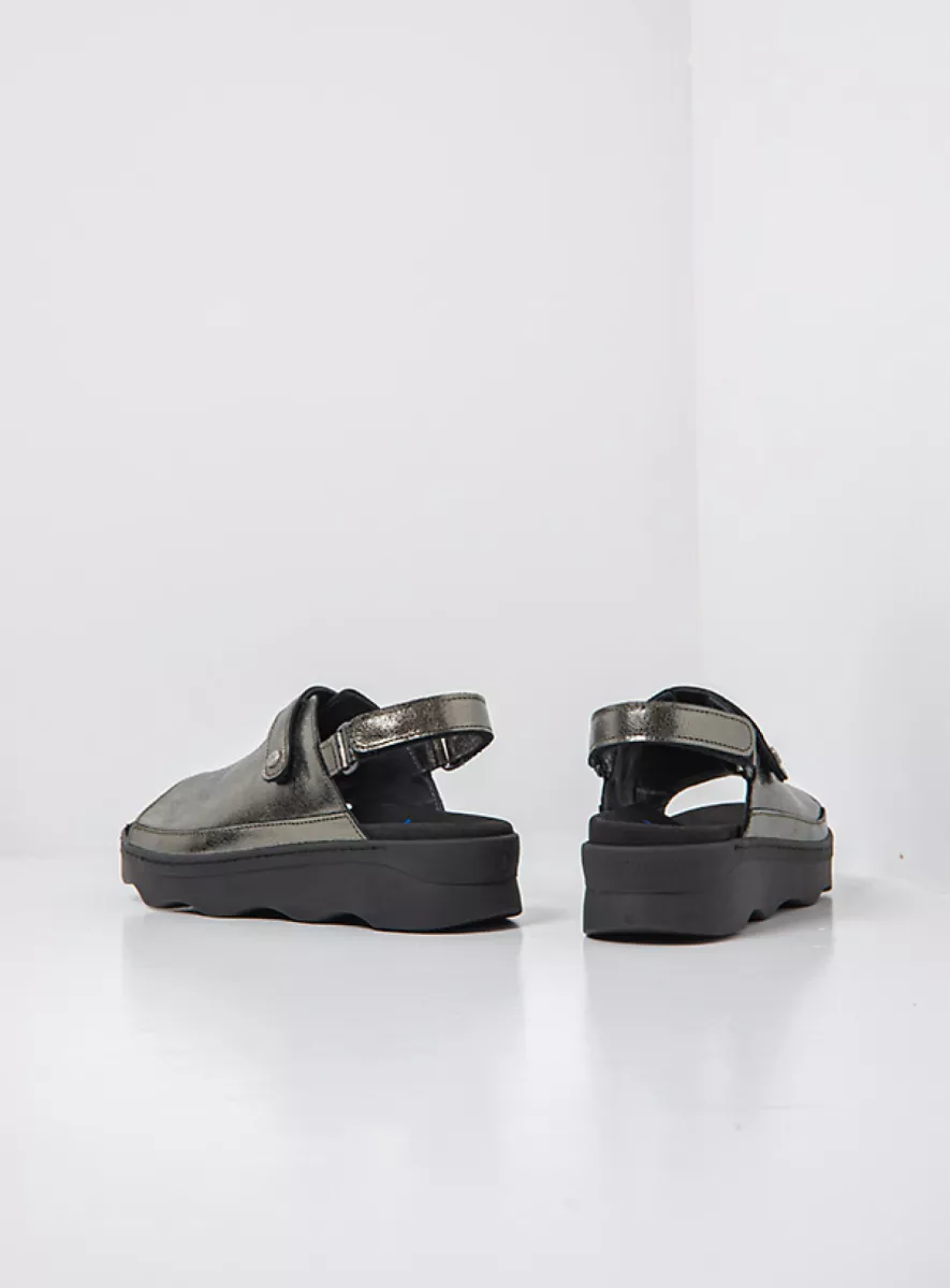 Wolky Sandals 02353 Laprida 23301 carbon metallic leather
