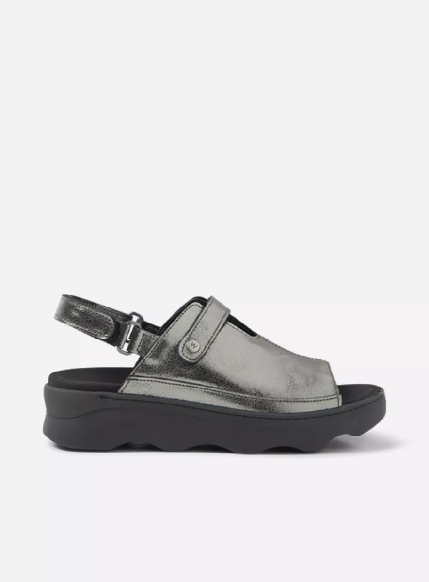 Wolky Sandals 02353 Laprida 23301 carbon metallic leather
