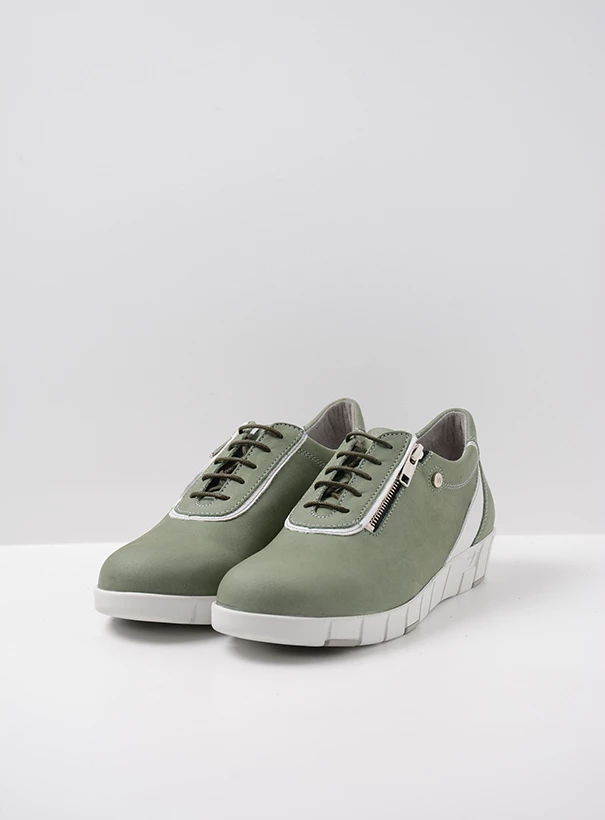 wolky low lace up shoes 02452 etosha hv 13704 light green nubuck front