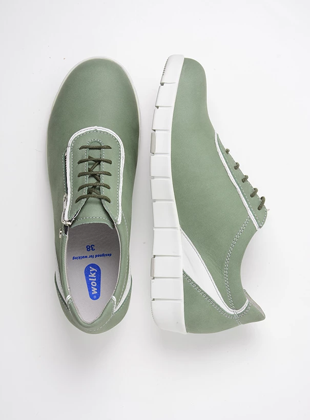 wolky low lace up shoes 02452 etosha hv 13704 light green nubuck top