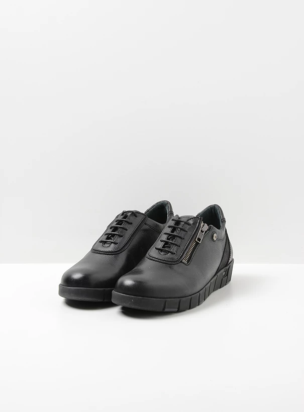 wolky low lace up shoes 02452 etosha hv 31000 black leather front