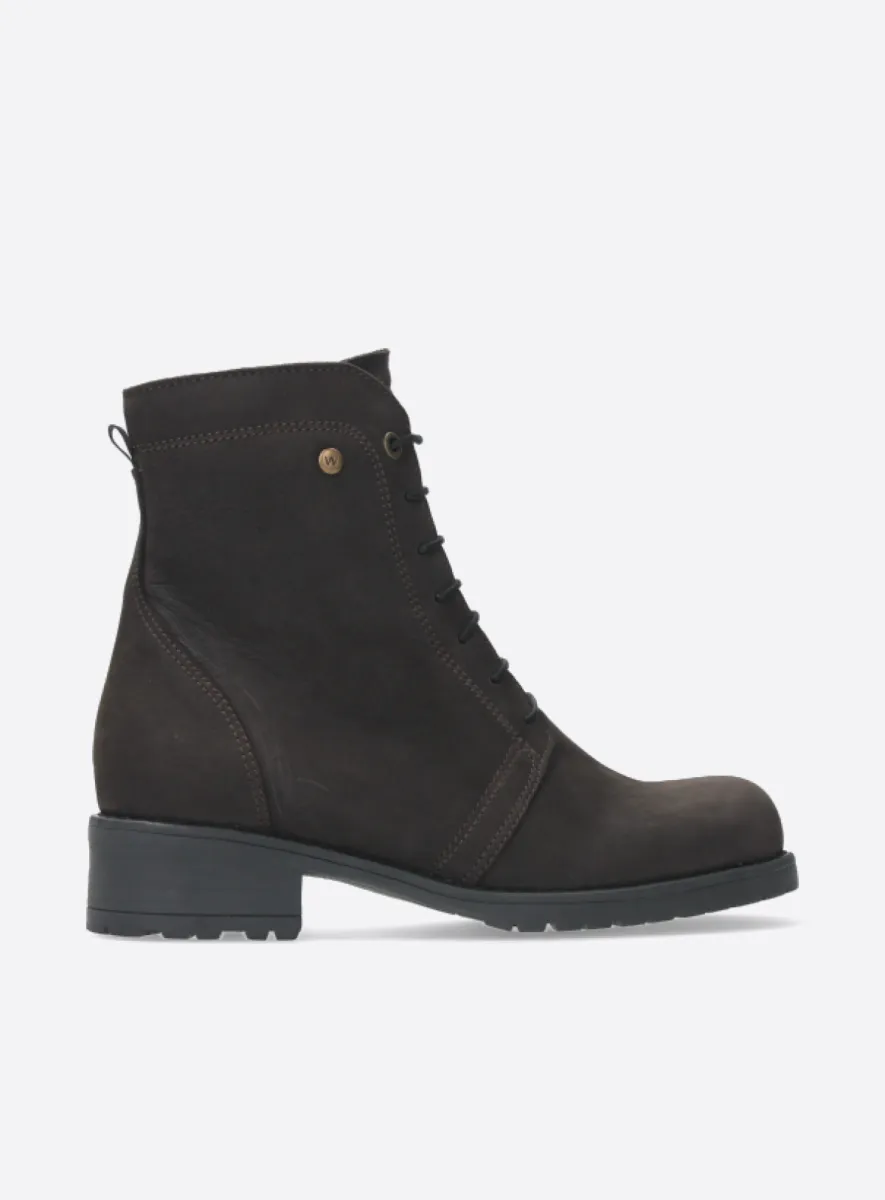 Wolky Quinta - brown nubuck Biker boots for women