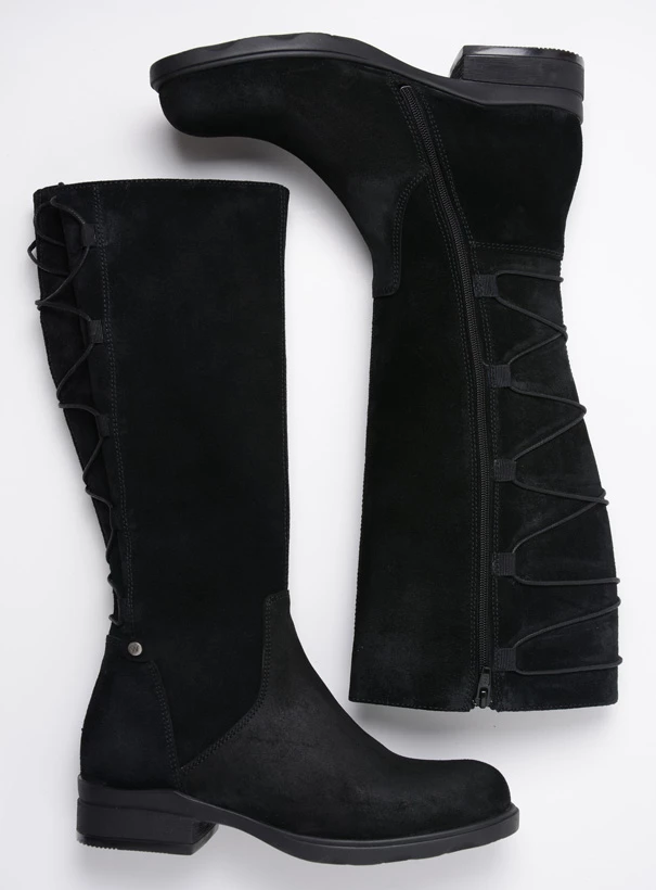 wolky long boots 02633 longview 45000 black suede top