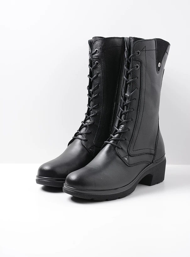 wolky biker boots 02781 shan 24000 black leather front