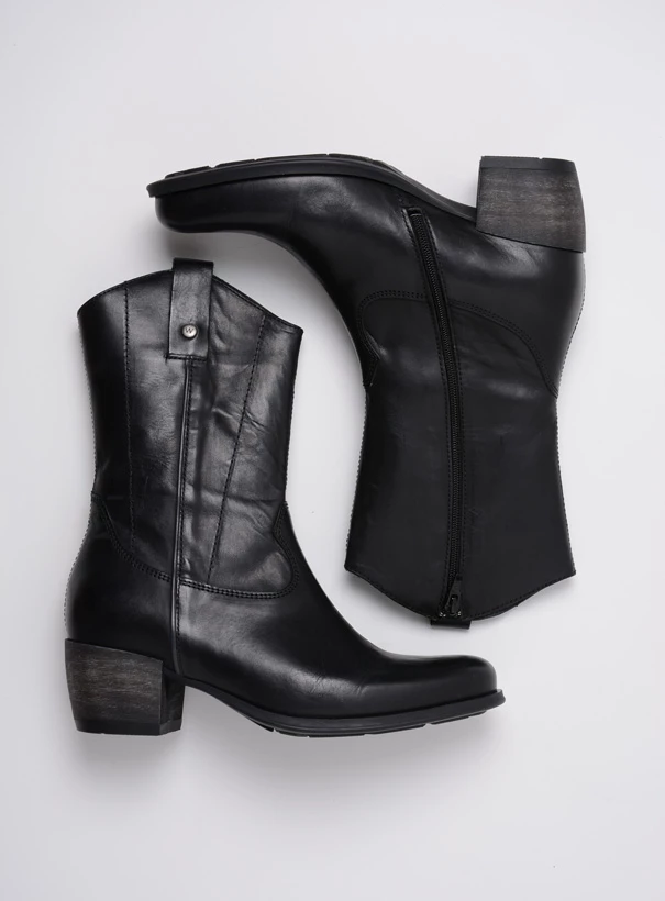 wolky mid calf boots 02876 caprock 30000 black leather top
