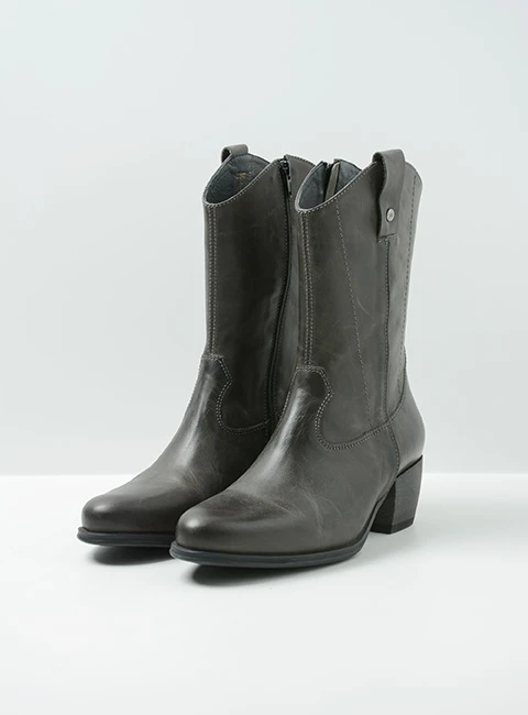 wolky mid calf boots 02876 caprock 30210 anthracite leather front